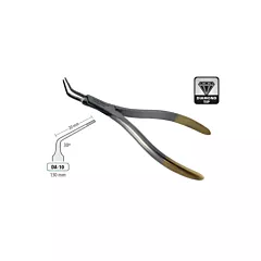 BMT Root Fragment Forceps Curved Diamond Tip 130mm (VMBMT-DA-10)