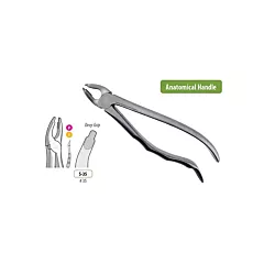 BMT Extraction Forceps Anterior Incisors and Canines Deep Grip #35> (VMBMT-S-35)