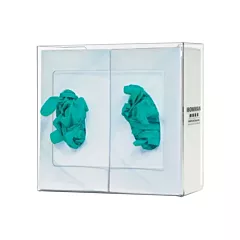Glove Box Dispenser, Clear Acrylic, Double (VMBOW-GP-014)