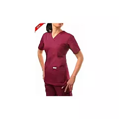 520T - MOBB 6 Pocket Scrub Top,V-Nech-Burgundy-XS