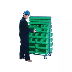Kleton Double-Sided Mobile Bin Rack