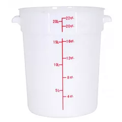 Nella 22 Qt Round Food Storage Container, White