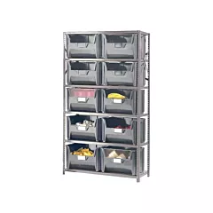 Shelving Unit with Stacking Bins