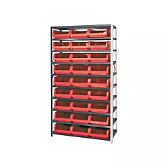 Quantum Storage System Shelving Unit with Stacking Bins