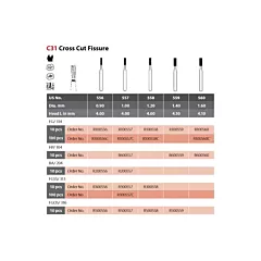 Coltene Alpen Operative Carbide Burs Surgery Length Cross Cut Fissure C31 #557 FGOS/316 Clinic Pack, 100/pkg 
