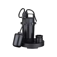 LEO Pompe de puisard submersible thermoplastique, 1/3 CV, 2560 gal./h, 115 V, 4,6 A (LSD-252PLT)