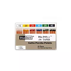 DiaDent (114-606) Gutta Percha Points Dia-ISO GT 0.4 Taper Non Marked Spill Proof #30, 60/Box