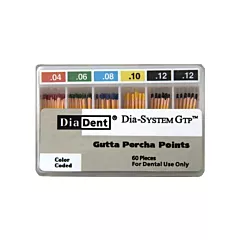 DiaDent (142-604) Gutta Percha Points Dia-System GTP Double Tapered Spill Proof #20 Taper .04, 60/Box