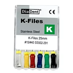 DiaDent Stainless Steel K-Files #70, 25mm, pkg/6 (VMDIA-SS502-213)