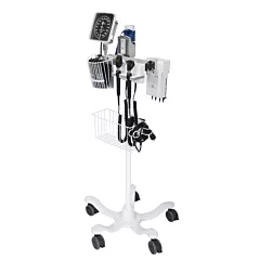 Amico Mobile Diagnostic Station with Coaxial Ophthalmoscope, Otoscope, Specula Dispenser, Aneroid & Cuff Basket