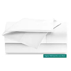 Elegance Hospitality Luxury T300 Sateen Finished 60/40 Cotton/Polyester Queen 60x80x15 Fitted Sheet, White - 12/Pack