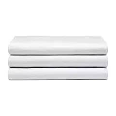Endurance™ T200 Percale Flat Sheets 50/50 Cotton/Polyester Classic White -12/PKG