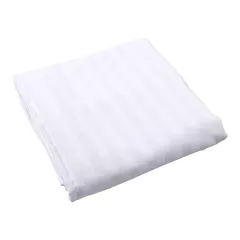 Merit Collectionâ„¢ Hospitality 260 Thread Count Duvet Cover Sateen Stripe White w/ZIPPER