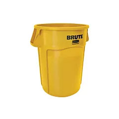 Rubbermaid Brute 55 Gallon Round Trash Can, Yellow(FG265500YEL)