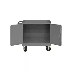 Durham Manufacturing Armoire et banc mobile avec panneau arrière à persiennes, Acier (3100-BLP-95)