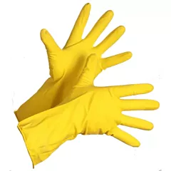 Flocklined Latex Dishwashing Style Rubber Gloves-L