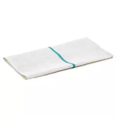 Winco Cotton Herringbone Towel with Green Stripe, 20