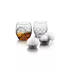 Final Touch 5 Piece Hand Etched On The Rocks Glass Set