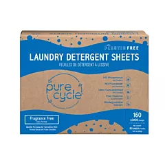 Pure Cycle Detergent Sheets |Fragrance Free | 160 Loads | 80 Sheets/ Box
