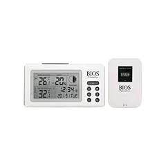 BIOS Indoor/Outdoor Thermometers With Clock, Contact, Digital, 32 to 122°F (0 to 50°C) (312BC)