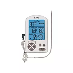 BIOS Thermomètre à viande haute de gamme et minuterie, Contact, Numérique, -4-122°F ( -20-50°C) (DT362)