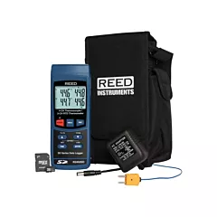 Reed Instruments Data Logging Thermocouple Thermometer Kit, ± 0 °C to ±40 °C (± 32 °F to ±104 °F) (R2450SD-KIT)
