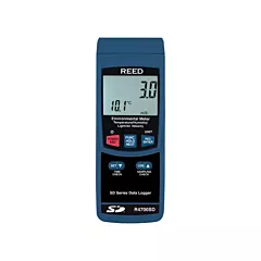 Reed Instruments Data Logging Environmental Meter with NIST Certificate, Humidity/Air Velocity/Light/Temperature (R4700SD-NIST)