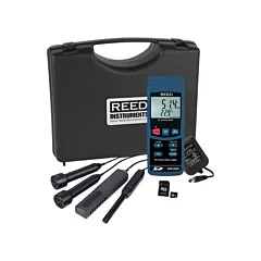 Reed Instruments Trousse d'analyseur de la qualité de l'air intérieur avec enregistrement de données, 0 - 4000 ppm, 32°- 122° F ( 0° - 50° C ), 5% - 95% HR (R9910SD-KIT)