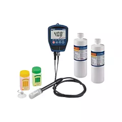 Reed Instruments pH/mV Meter with Buffer Solution Kit, Hand Held, 0 - 14 pH, Not Data Logging (R3525-KIT)
