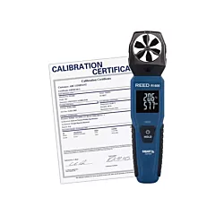 Reed Instruments Bluetooth Smart Series Vane Anemometer with ISO Certificate, 0.6 - 25 m/sec/118 - 4921 ft./min/2.1 - 90 Km/hr/1.3 - 55.9 Mph, Data Logging (R1600-NIST)