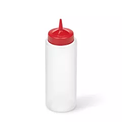 Vollrath 4932-1302 32 Oz Wide Mouth Clear Squeeze Bottle with Red Cap