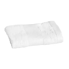 Immerse 86/14 Cotton/Polyester Dobby Border Face Towels 12/Pack | Size 12x12 | White