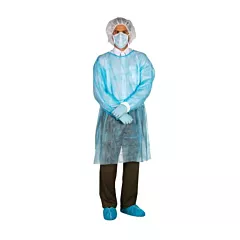 SafeBasics Isolation Gown Blue, Regular Size 50/case