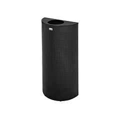 Rubbermaid Half-Round Waste Receptacle, 12 US gal., Steel (FGSH12EPLTBK)