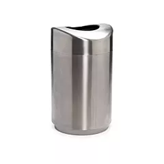 Rubbermaid Eclipse Round Open-Top Waste Receptacle, 30 US gal., Stainless Steel (FGR2030SSPL)