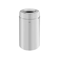 Rubbermaid Poubelle ronde à dessus ouvert Crowne, 30 gal. US, Acier (FGAOT30SAPL)