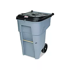 Rubbermaid Brute® Roll-Out Container with Lid, 65 US gal., Plastic (FG9W1088GRAY)