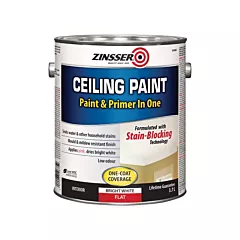 Zinsser Ceiling Paint & Primer in One, Gallon, White, 3.78 L, 3.78 L, Very Flat (254065)