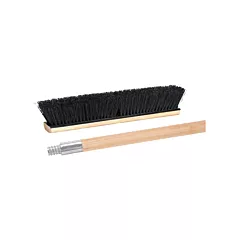 M2 Professional Push Broom with Metal-Threaded Handle, 24