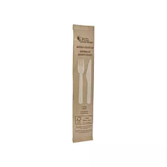 Ensemble de coutellerie en bois fourchette & couteau