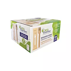 Fourchettes en bois emballées individuellement, 6,25