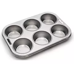 Fox Run 6 Cup Muffin Pan, Stainless Steel