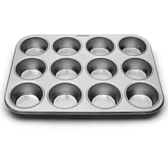 Fox Run 12 Cup Muffin Pan, Stainless Steel