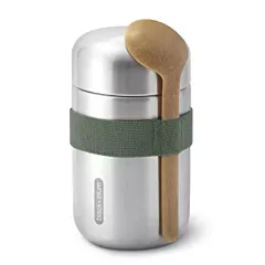 Black + Blum 400 ml Food Flask With Wood Fibre Spoon, Olive