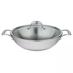Meyer SuperSteel 32 CM Clad Wok With Lid, Stainless Steel