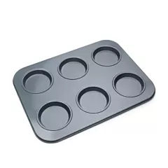 Fox Run 6 Cup Shallow Muffin Pan, Carbon Steel