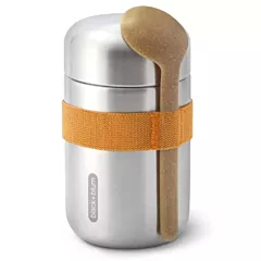 Black + Blum 400 ml Food Flask With Wood Fibre Spoon, Orange