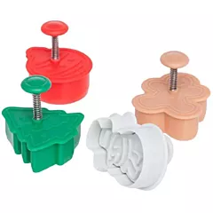Ateco 4 Piece Christmas Plunger Cutter Set
