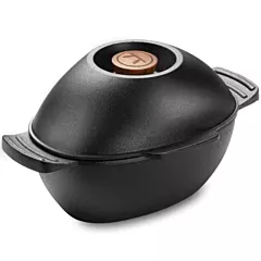 Outset 2.5 Qt Mussel Pot with Lid, Cast Iron