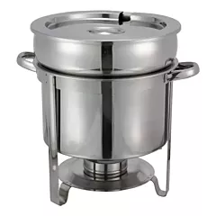 Winco 11 Qt Round Chafing Dish, Stainless Steel - 211W